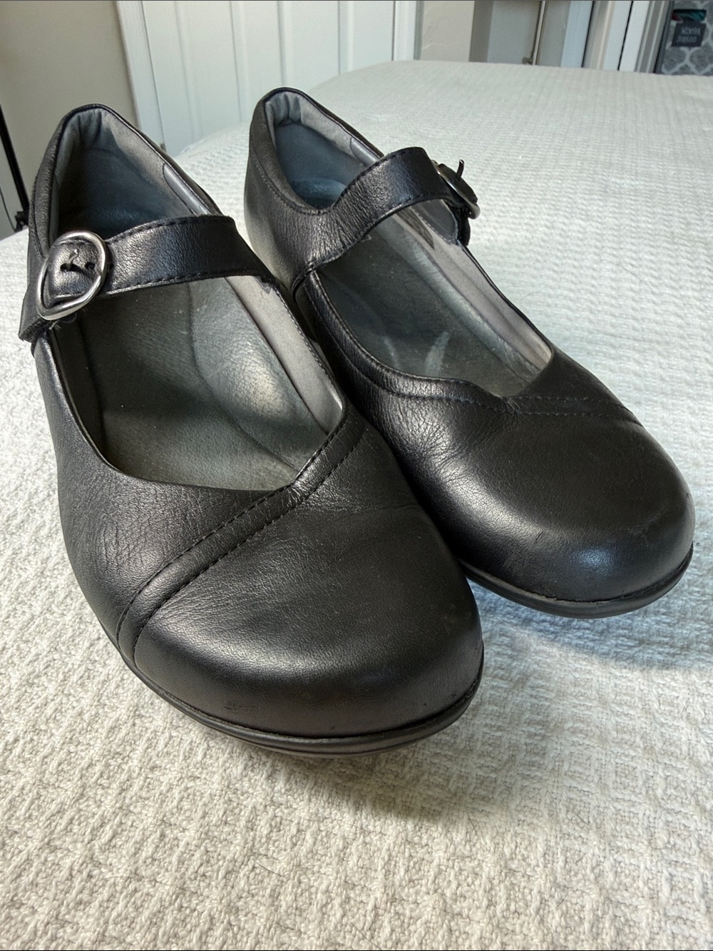 Dansko black Mary Jane style shoes with velcro strap size 41